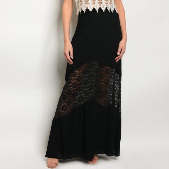 sheer lace maxi skirt